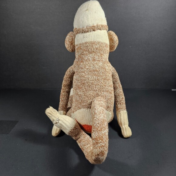 Antique Homemade Traditional Sock Monkey 16" Bells for Eyes - Picture 5 of 9